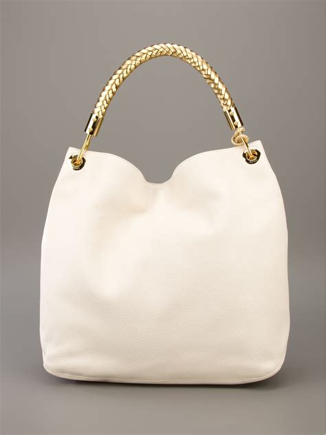 cream michael kors purse braided handle|Michael Kors Braided Bag .